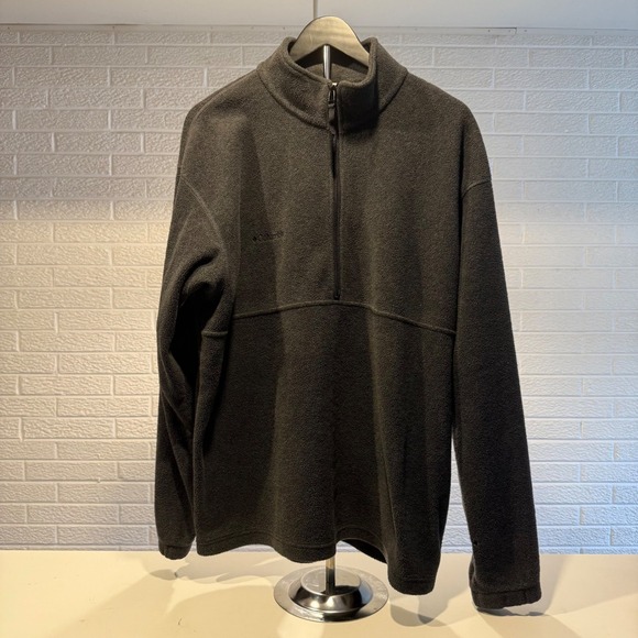Columbia Mens XL Fleece Pullover Quarter Zip Sweater Gray Casual Active - Picture 1 of 5